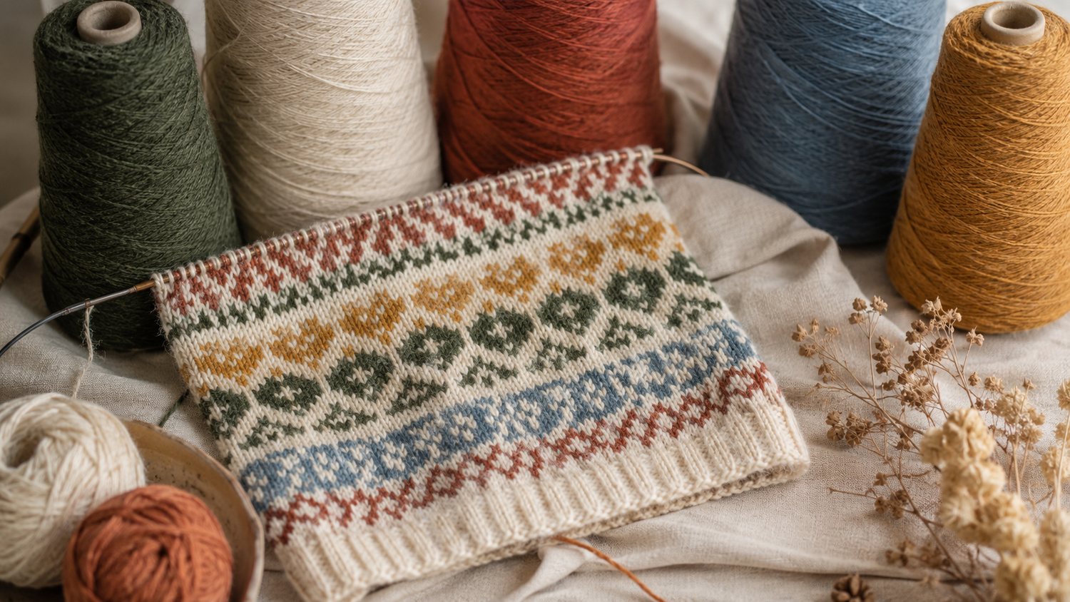 Kleurrijk gebreid werk met konen 100% Baby Alpaca