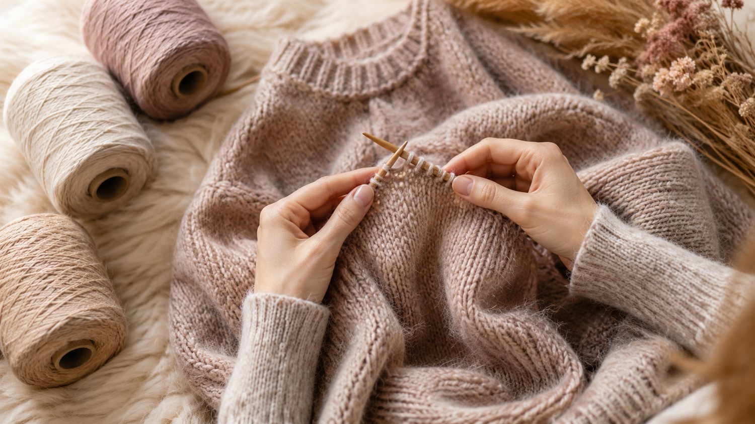 Handen breien met 100% Baby Alpaca vanaf de koon
