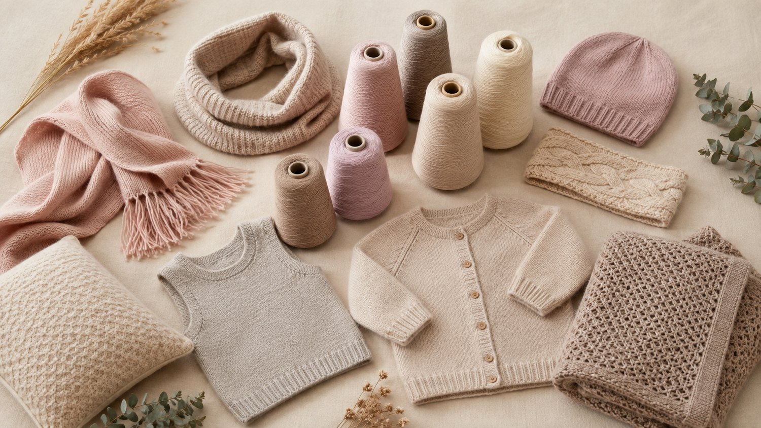Zacht 100% Baby Alpaca garen klaar voor een eerste breiproject voor beginners