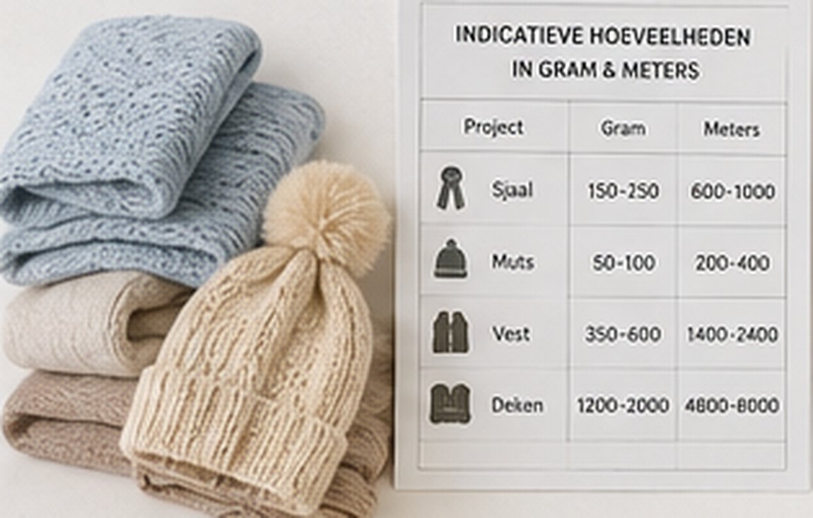 Gebreide sjaal, muts en deken van zachte 100% Baby Alpaca met konen